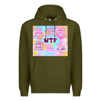 Army Green sarcastic wtf Premium Hoodie - TumblerDesignByShophia