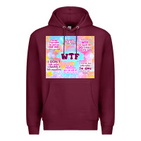Burgundy sarcastic wtf Premium Hoodie - TumblerDesignByShophia