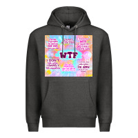 Charcoal Heather sarcastic wtf Premium Hoodie - TumblerDesignByShophia