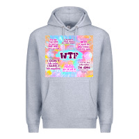 Heather Grey sarcastic wtf Premium Hoodie - TumblerDesignByShophia