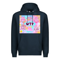 Navy sarcastic wtf Premium Hoodie - TumblerDesignByShophia