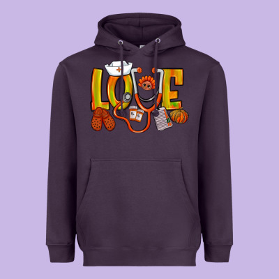 Thanksgiving Love Nurse Heavyweight Hoodie Designed By Nancycooperartshop