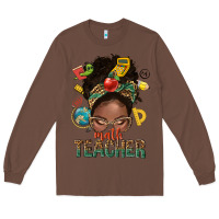 Chestnut math teacher life afro messy bun Long Sleeve Tee - NancyCooperArtShop