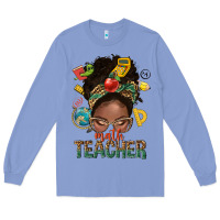 Colony Blue math teacher life afro messy bun Long Sleeve Tee - NancyCooperArtShop