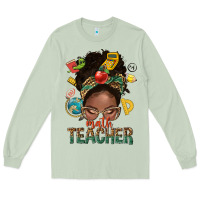 Matcha math teacher life afro messy bun Long Sleeve Tee - NancyCooperArtShop