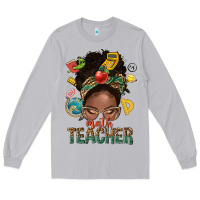 Moon Dust math teacher life afro messy bun Long Sleeve Tee - NancyCooperArtShop