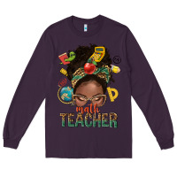 Plum math teacher life afro messy bun Long Sleeve Tee - NancyCooperArtShop