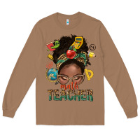 Toasted Coconut math teacher life afro messy bun Long Sleeve Tee - NancyCooperArtShop