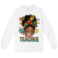 White math teacher life afro messy bun Long Sleeve Tee - NancyCooperArtShop