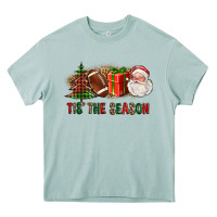 Arona Tis The Season Christmas With Football And Santa Heavy Core Tee - FaDigitalArtStudio