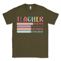 Army Green retro teacher Classic Tee - MaliasSmallBusiness