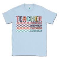 Dusty Blue retro teacher Classic Tee - MaliasSmallBusiness