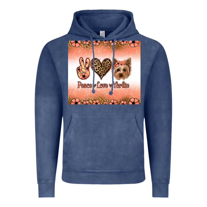 Peace Love Yorkie Vintage Hoodie by Jasminsmagicworld | Teevron