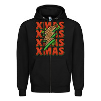 Black xmas lightning bolt Zipper Hoodie - Jasminsmagicworld