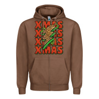 Chestnut xmas lightning bolt Zipper Hoodie - Jasminsmagicworld