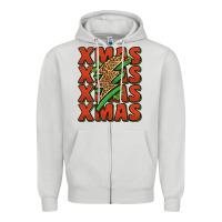 Dove Grey xmas lightning bolt Zipper Hoodie - Jasminsmagicworld