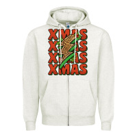 Oatmeal Heather xmas lightning bolt Zipper Hoodie - Jasminsmagicworld