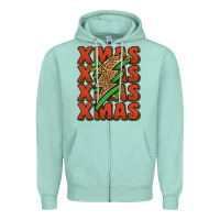 Seafoam xmas lightning bolt Zipper Hoodie - Jasminsmagicworld