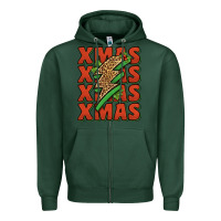 Sports Green xmas lightning bolt Zipper Hoodie - Jasminsmagicworld