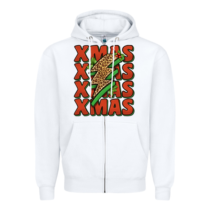 Xmas Lightning Bolt Zipper Hoodie by Jasminsmagicworld | Teevron