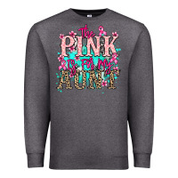 Charcoal Heather The pink is for my Aunt Cancer Awareness Premium Sweatshirt - HowdyJamesFarm