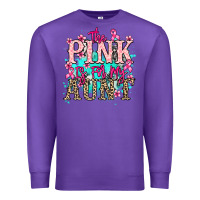 Purple The pink is for my Aunt Cancer Awareness Premium Sweatshirt - HowdyJamesFarm