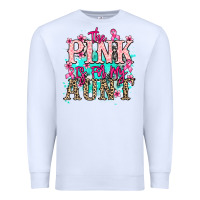 White The pink is for my Aunt Cancer Awareness Premium Sweatshirt - HowdyJamesFarm