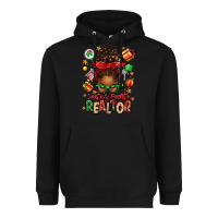 Black santas favorite realtor messy bun Heavyweight Hoodie - texasbilliewilder