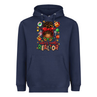 Navy santas favorite realtor messy bun Heavyweight Hoodie - texasbilliewilder