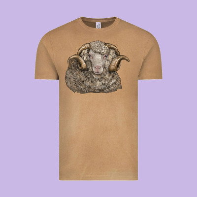 Merino Wool Sheep Head Vintage Tee Designed By Lillyallendesigns