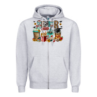 Heather Grey senior 2023 coffee cups Zipper Hoodie - Jasminsmagicworld
