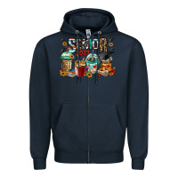 Navy senior 2023 coffee cups Zipper Hoodie - Jasminsmagicworld