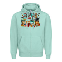 Seafoam senior 2023 coffee cups Zipper Hoodie - Jasminsmagicworld