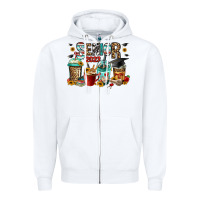 White senior 2023 coffee cups Zipper Hoodie - Jasminsmagicworld