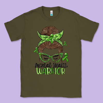 Messy Bun Mental Health Warrior Classic Tee Designed By Maliassmallbusiness