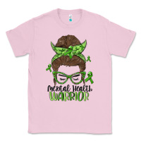 Bubblegum Pink messy bun mental health warrior Classic Tee - MaliasSmallBusiness