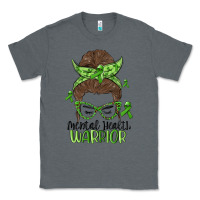 Charcoal Heather messy bun mental health warrior Classic Tee - MaliasSmallBusiness