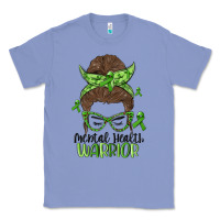 Colony Blue messy bun mental health warrior Classic Tee - MaliasSmallBusiness
