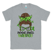 Heather Grey messy bun mental health warrior Classic Tee - MaliasSmallBusiness