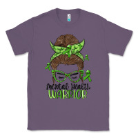 Lavender messy bun mental health warrior Classic Tee - MaliasSmallBusiness