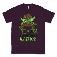 Plum messy bun mental health warrior Classic Tee - MaliasSmallBusiness