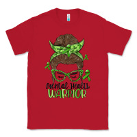 Red messy bun mental health warrior Classic Tee - MaliasSmallBusiness