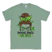 Sage messy bun mental health warrior Classic Tee - MaliasSmallBusiness