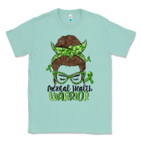Seafoam messy bun mental health warrior Classic Tee - MaliasSmallBusiness