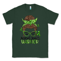 Sports Green messy bun mental health warrior Classic Tee - MaliasSmallBusiness