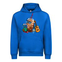 Cobalt Camping Frappe Coffee Urban Hoodie - FaDigitalArtStudio