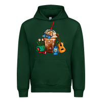 Forest Green Camping Frappe Coffee Urban Hoodie - FaDigitalArtStudio
