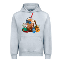 Heather Grey Camping Frappe Coffee Urban Hoodie - FaDigitalArtStudio