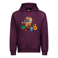 Mauve Wine Camping Frappe Coffee Urban Hoodie - FaDigitalArtStudio