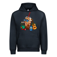 Navy Camping Frappe Coffee Urban Hoodie - FaDigitalArtStudio